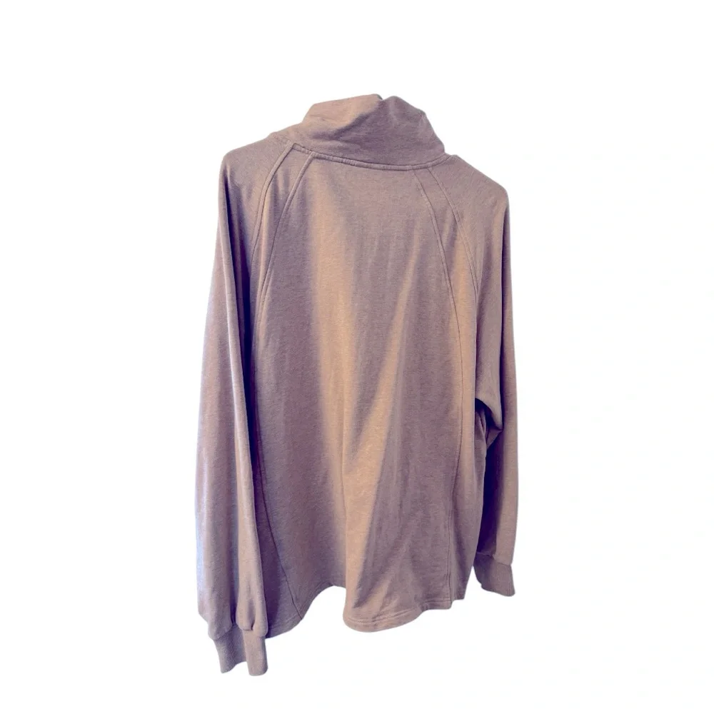 VARLEY Atlas Zip-Detailed Mélange Cotton-Blend Jersey Sweatshirt. Large. Rose. - Picture 6 of 10